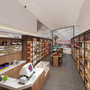 现代烟酒店3D模型下载